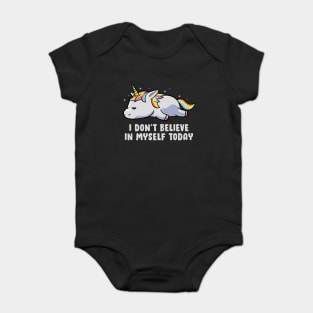 I Don’t Believe In Myself Lazy Unicorn Gift Baby Bodysuit